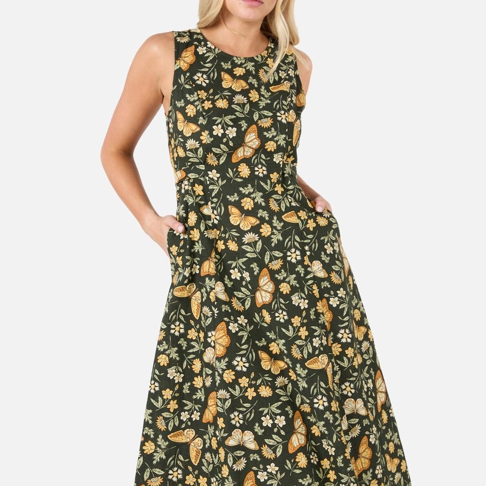 Princess Highway Yellow Orange A-line Midi Dress